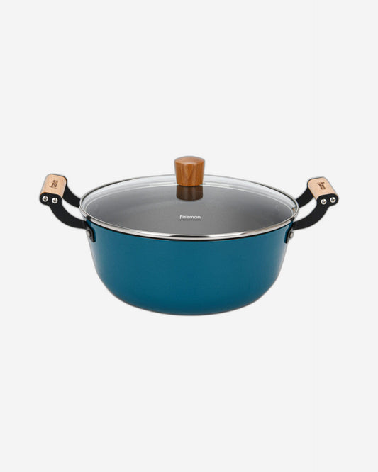 قدر فيسمان سيجرين سيريز مع غطاء زجاجي مطلي بالمينا مصنوع من حديد الزهر خفيف الوزن مع طبقة غير لاصقة 24×11 سم/4 لتر