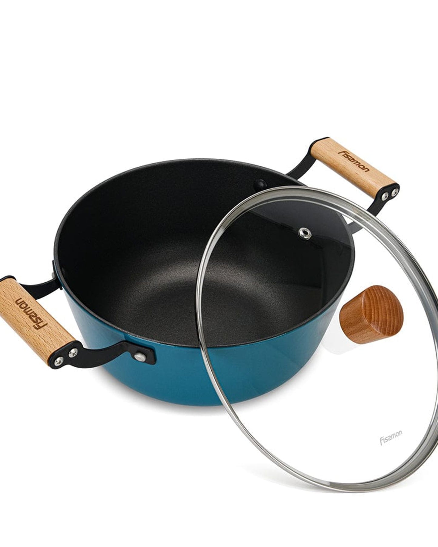 قدر فيسمان من الحديد الزهر بلون أخضر بحري سعة 6 لتر