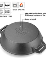 طاجن فيسمان الضحل من الحديد الزهر الأسود 7 × 30 سم