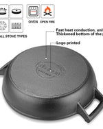 طاجن فيسمان الضحل المصنوع من الحديد الزهر باللون الأسود مقاس 30 سم