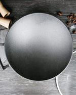 مقلاة ووك فيسمان بغطاء زجاجي من الحديد الزهر، 35×10.4 سم/4.85 لتر، أسود/شفاف