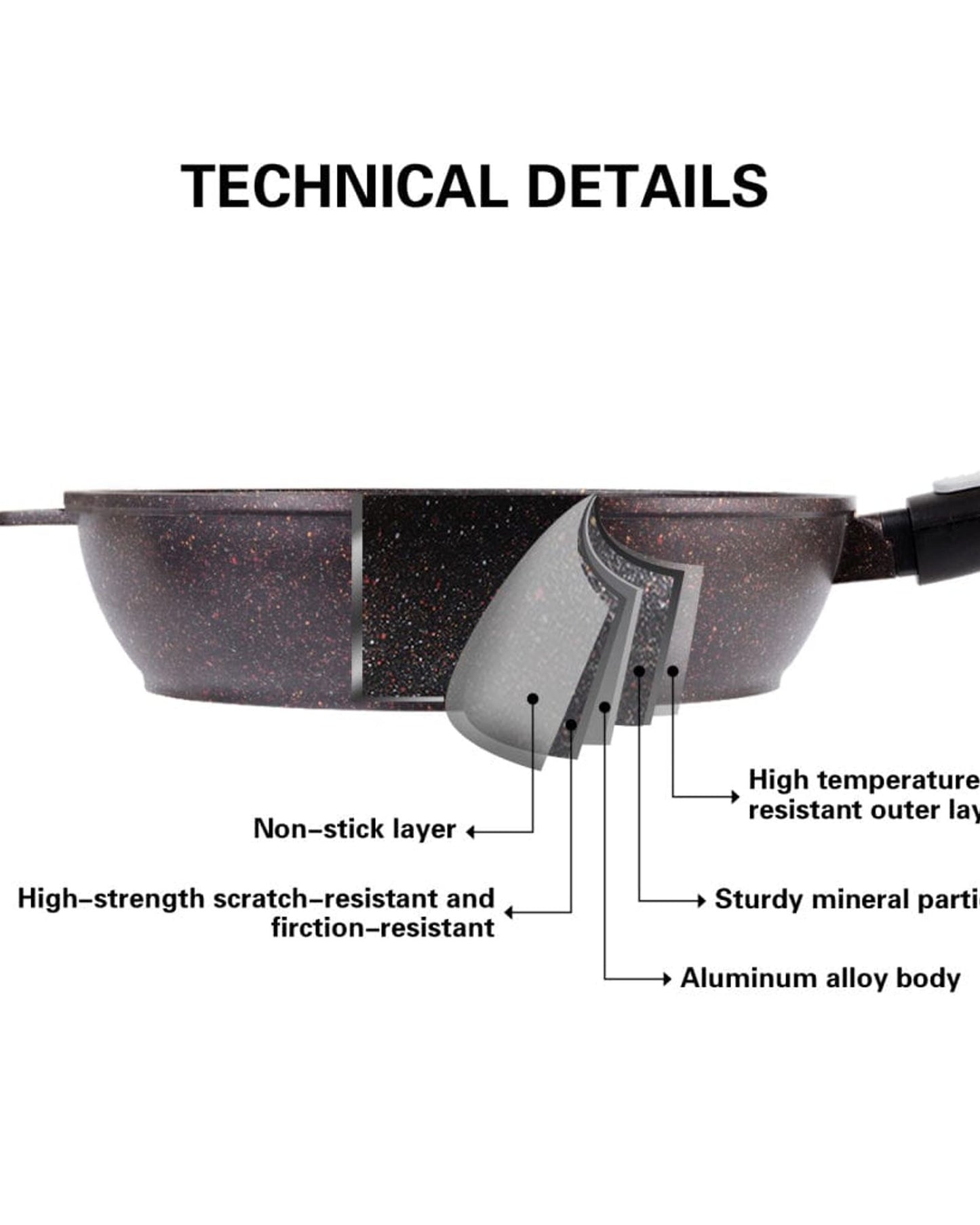 مقلاة فيسمان ريبوستو للقلي العميق، بني داكن/أسود، 28 سم