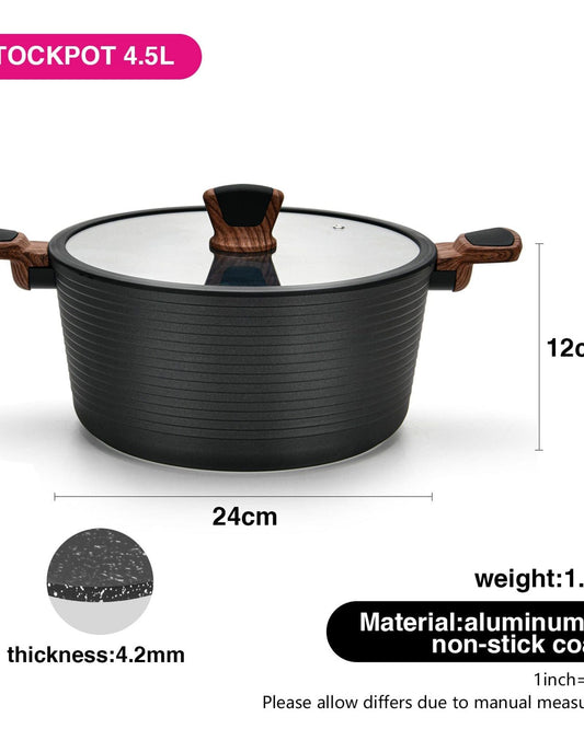 قدر فيسمان مع غطاء زجاجي من الألومنيوم مع طلاء غير لاصق، سلسلة دايموند، رمادي/شفاف، 24×12 سم