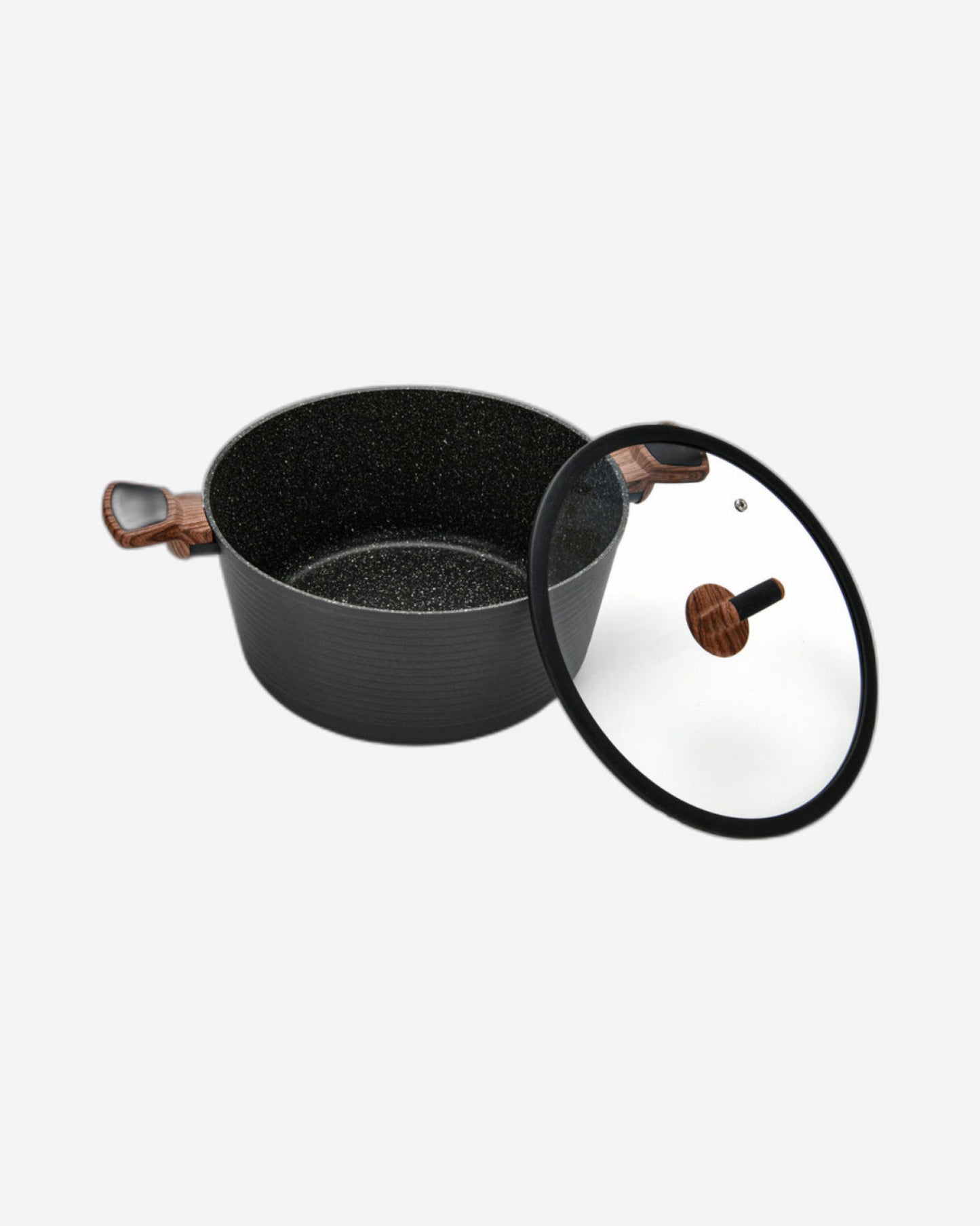 قدر فيسمان مع غطاء زجاجي أسود، 28 سم، سلسلة ألمنيوم من سلسلة دايموند، مع قاعدة حثية