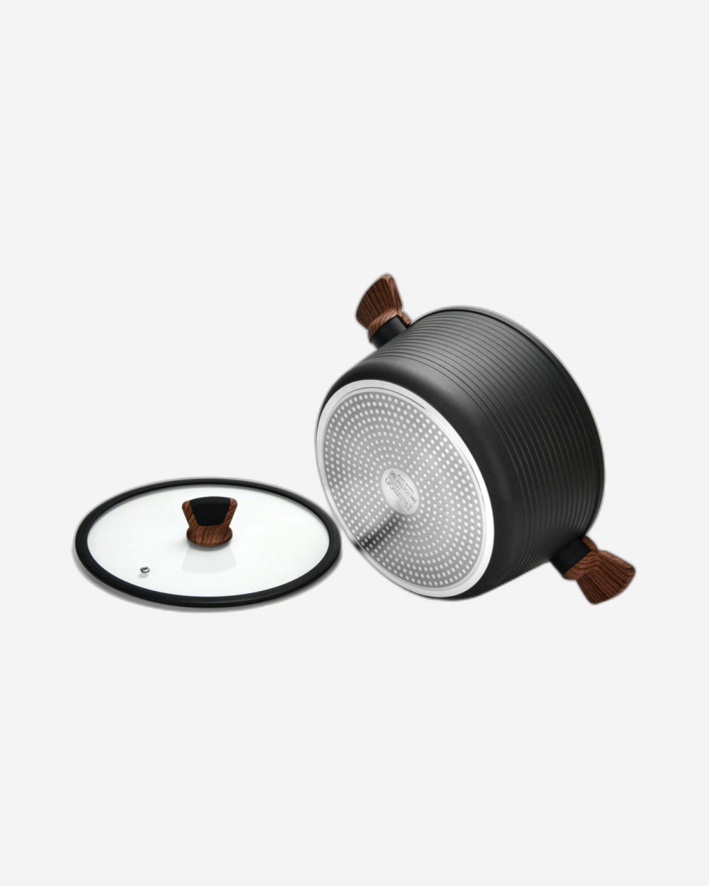 قدر فيسمان مع غطاء زجاجي أسود، 28 سم، سلسلة ألمنيوم من سلسلة دايموند، مع قاعدة حثية