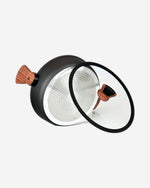 طاجن فيسمان الضحل من سلسلة دايموند مع غطاء زجاجي أسود 28 سم