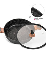 طاجن فيسمان الضحل من سلسلة دايموند مع غطاء زجاجي أسود 28 سم