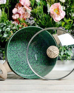 مقلاة ووك فيسمان مع غطاء من سلسلة ملاكيت من الألومنيوم باللون الأخضر 30×9 سم