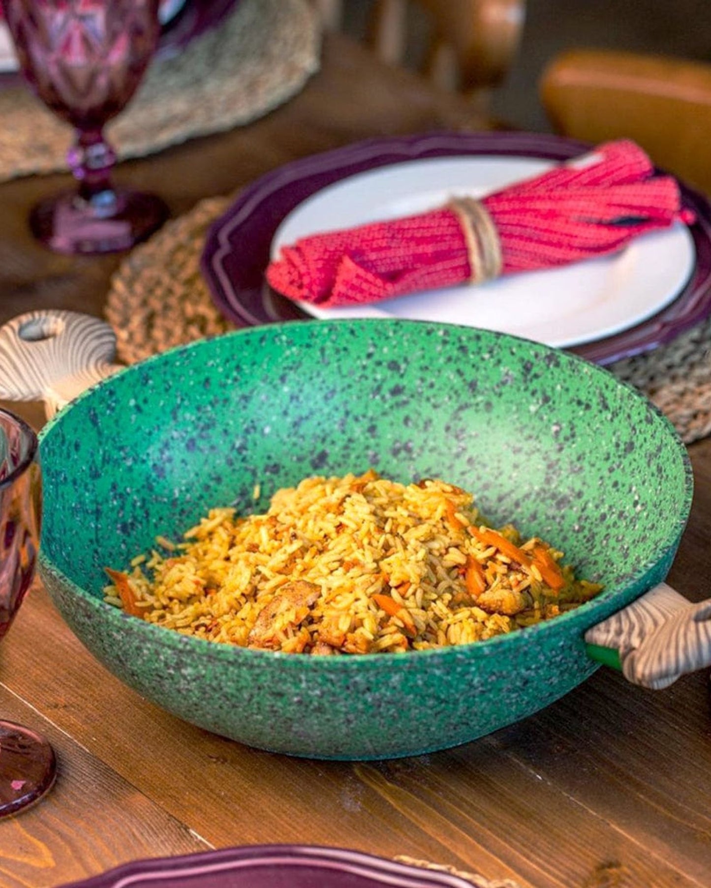 مقلاة ووك فيسمان، لون أخضر ألومنيوم مالاكيت