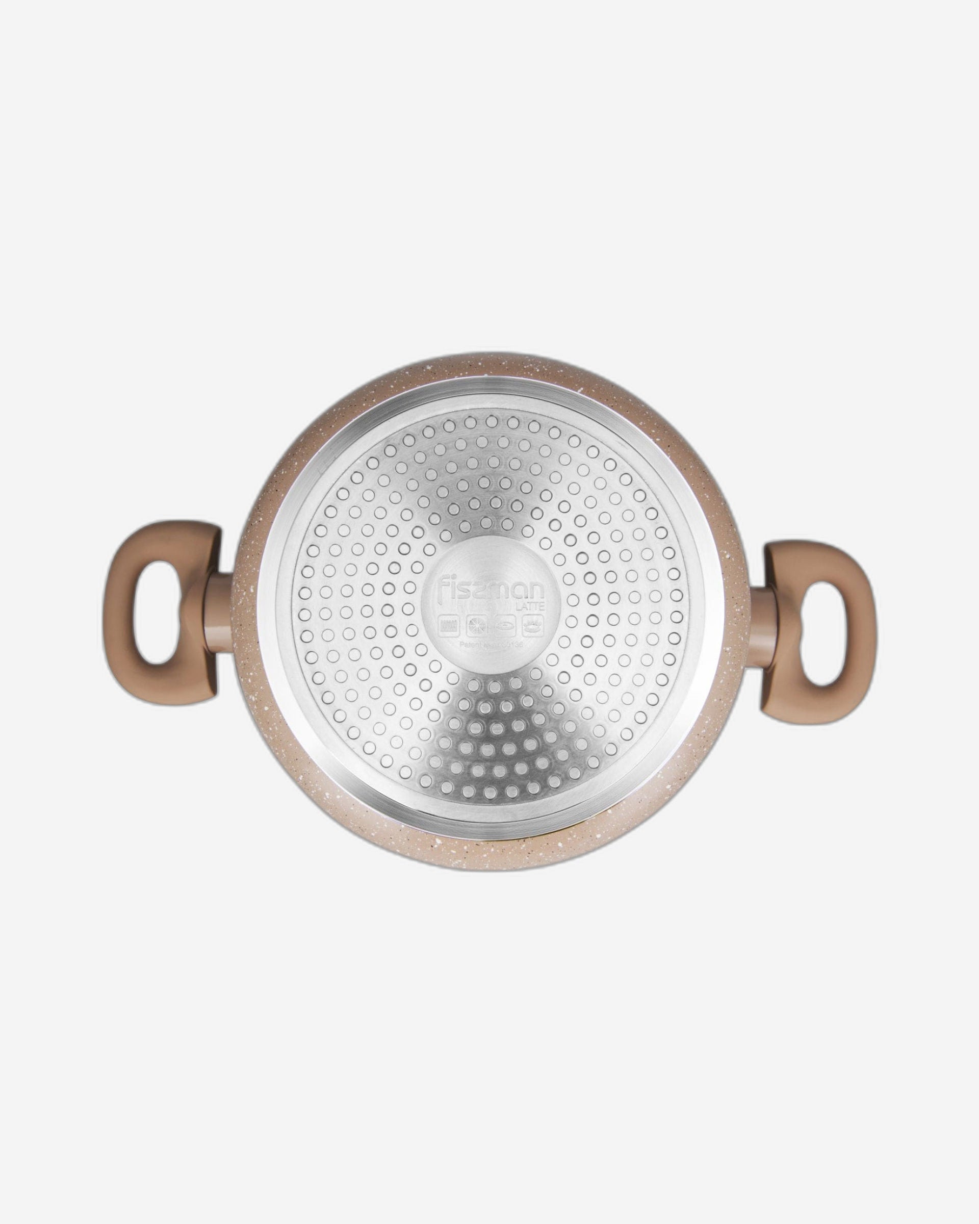 طقم أواني طهي فيسمان، 6 قطع، بغطاء زجاجي، وطبقة ألومنيوم غير لاصقة، وقاعدة حثية، وقدر لاتيه (سلسلة لاتيه)، 16×8 سم/1.5 لتر، طاجن (20×9 سم/2.8 لتر)، 24×11 سم، بيج (4.9 لتر).