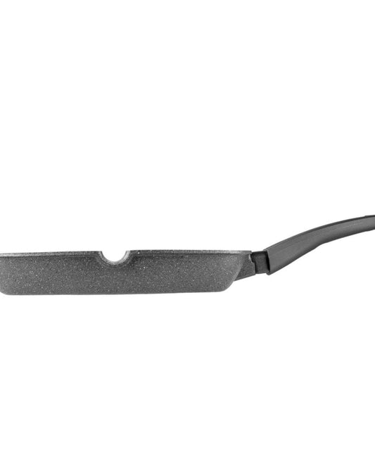 مقلاة فيسمان مربعة للشواء بمقبض من الباكليت، سلسلة ستون، طلاء غير لاصق، بلاتينيوم أسود، 28×4.3 سم