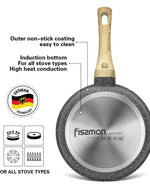 مقلاة فيسمان أليندي غير لاصقة مع قاعدة حثية، رمادية، 24×55 سم