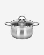 قدر فيسمان مونيكا سيريز 18/10 من الفولاذ المقاوم للصدأ 304 مع غطاء زجاجي شفاف فضي 20×10 سم/2.5 لتر