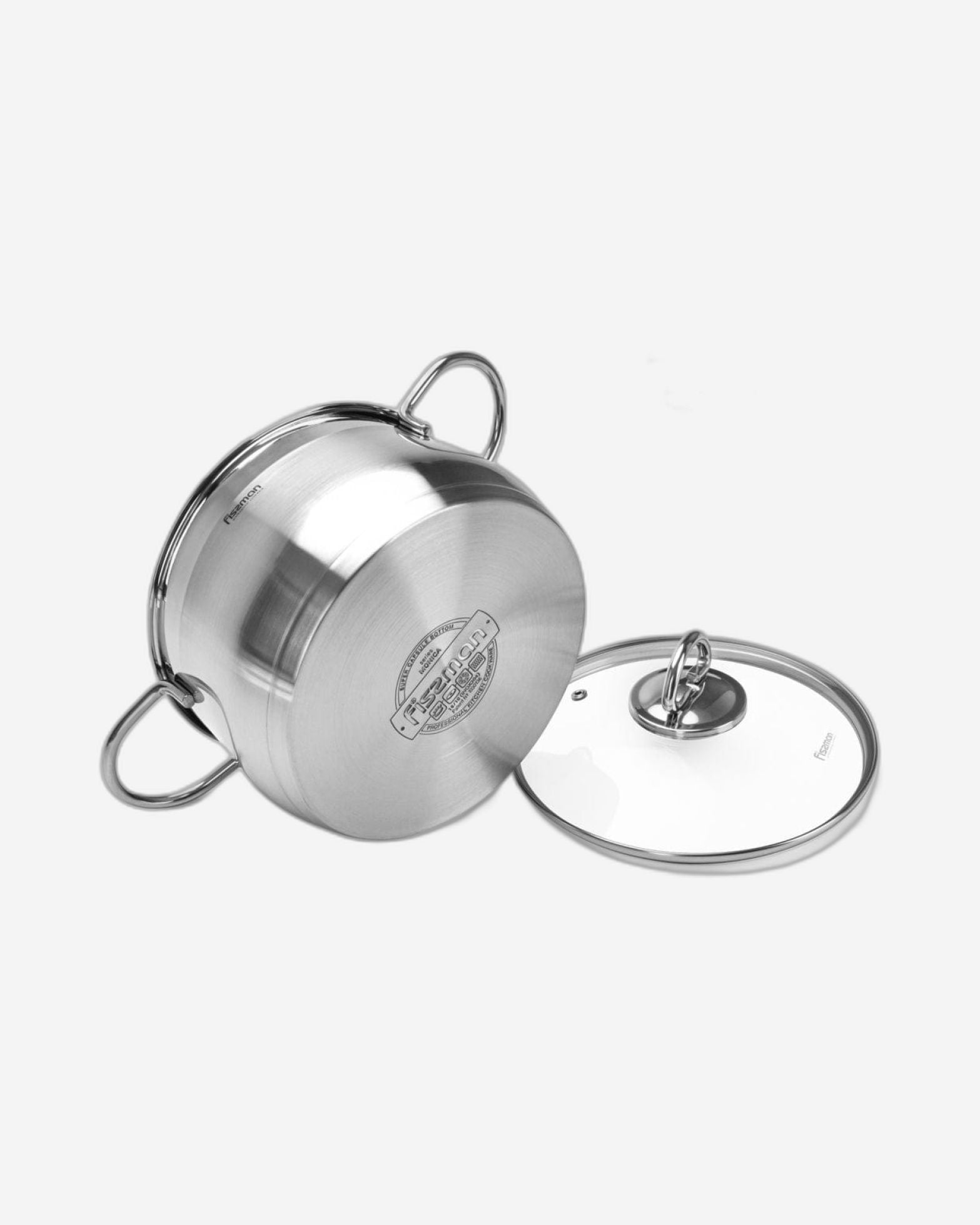 قدر فيسمان مونيكا سيريز 18/10 من الفولاذ المقاوم للصدأ 304 مع غطاء زجاجي شفاف فضي 20×10 سم/2.5 لتر