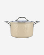 قدر فيسمان بريجيت من الفولاذ المقاوم للصدأ مع غطاء، بيج/فضي/شفاف، سعة 5 لتر