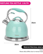 غلاية فيسمان فيليسيتي الصافرة سعة 2.6 لتر، لون أزرق مخضر (فولاذ مقاوم للصدأ)