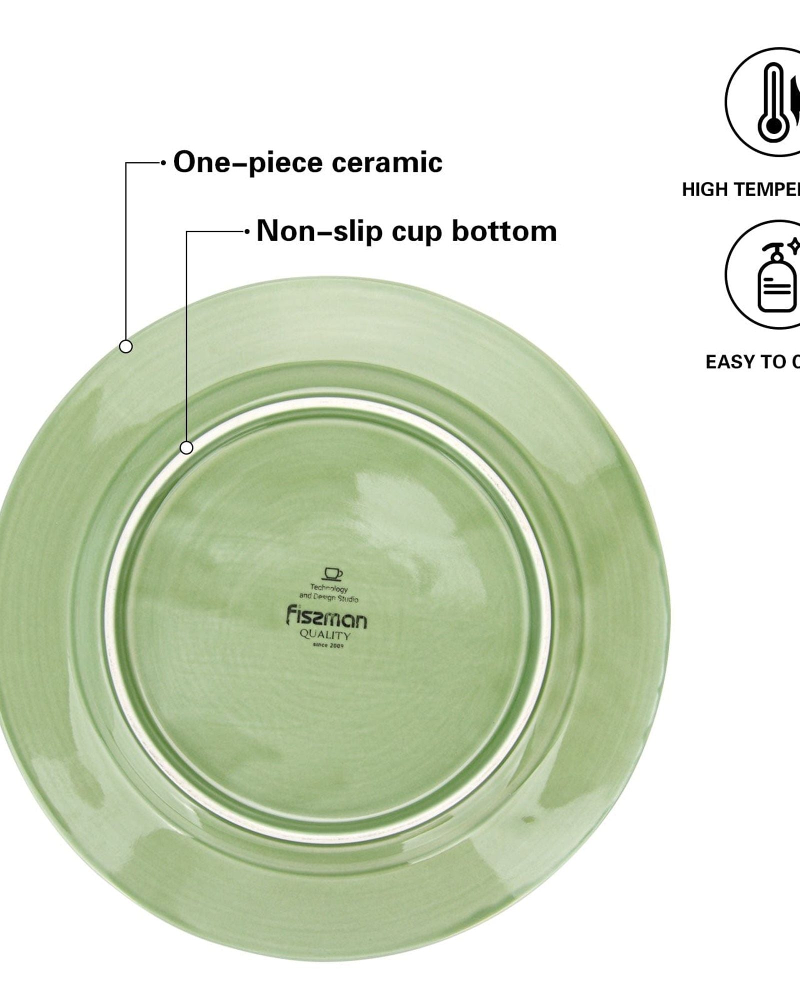 طبق سيراميك فيسمان أخضر 27 سم