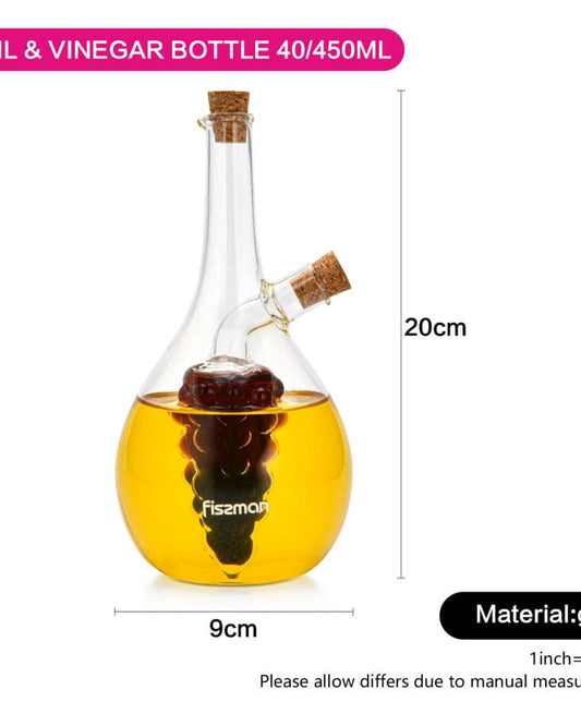 زجاجة زيت وخل فيسمان 40/450 مل 2 في 1 (زجاج بوروسيليكات)