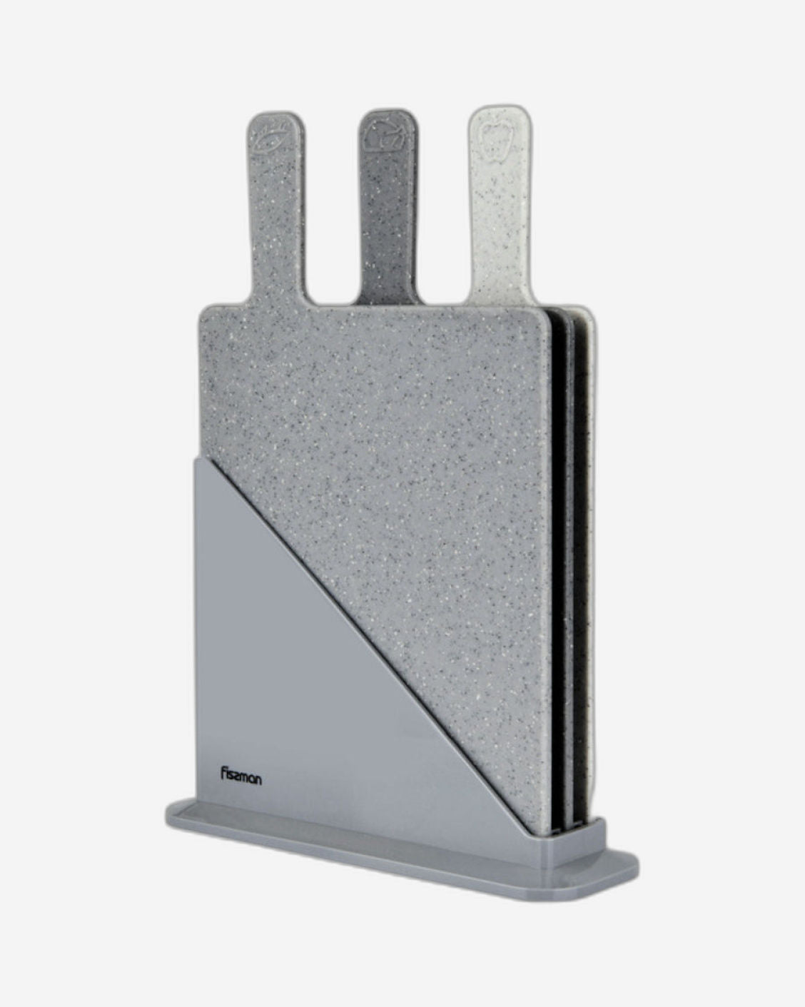 مجموعة ألواح تقطيع فيسمان رخامية ملونة، مكونة من 3 قطع مع حامل، رمادي، 32 سم