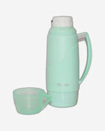 قارورة فيسمان المفرغة من الهواء مع غطاء، لون أخضر بحري/أبيض، 450 مل