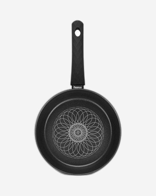 مقلاة فيسمان العميقة مونيك سيريز، قاعدة حثية مطلية بطبقة غير لاصقة، أسود/أبيض، 24 سم