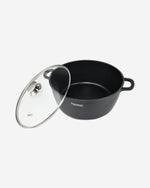 قدر فيسمان للطهي من الألومنيوم مع طلاء غير لاصق GRETA 28x12.5 سم/6.5 لتر مع غطاء زجاجي