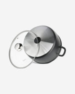 قدر فيسمان للطهي من الألومنيوم مع طلاء غير لاصق GRETA 28x12.5 سم/6.5 لتر مع غطاء زجاجي