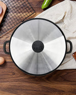 قدر فيسمان للطهي من الألومنيوم مع طلاء غير لاصق GRETA 28x12.5 سم/6.5 لتر مع غطاء زجاجي