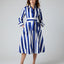 Fiona Striped Full Skirt in Blue