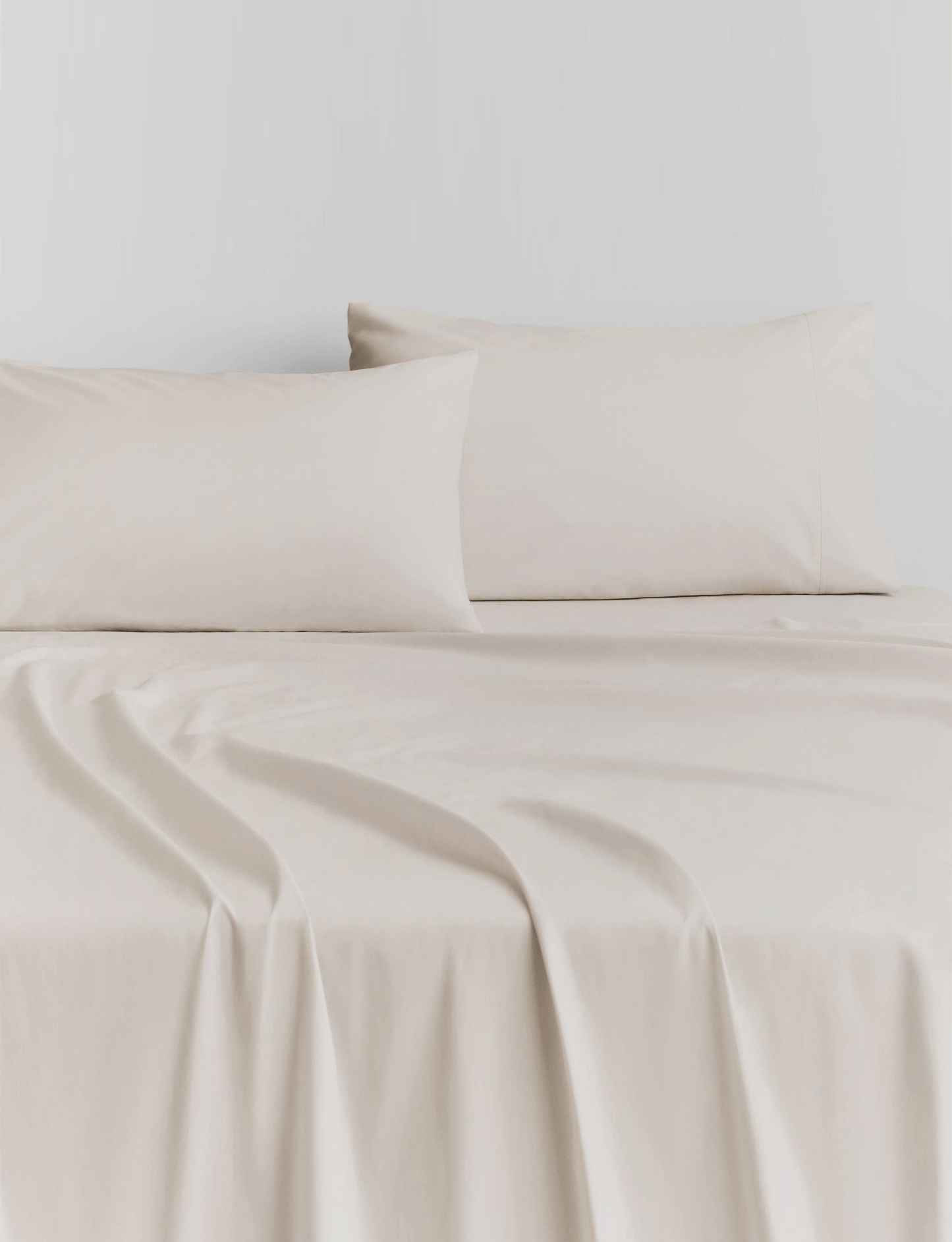Sheridan 500 TC Cotton Sateen Plain Dyed Oxford Standard Pillowcases Pair Chalk