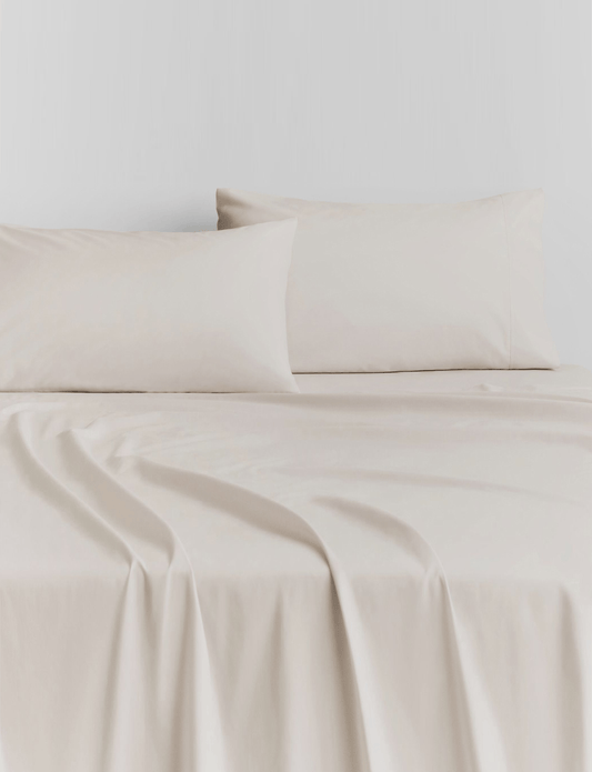Sheridan 500 TC Cotton Sateen Plain Dyed Standard Pillowcases Pair Chalk