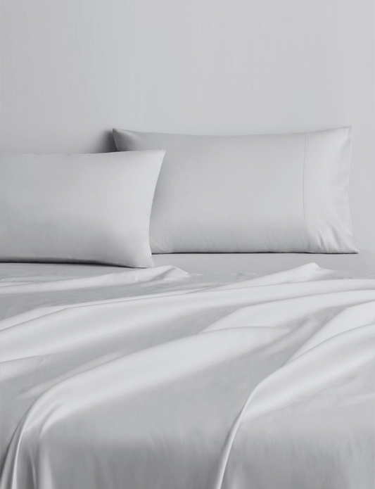 Sheridan 500 TC Cotton Sateen Plain Dyed Standard Pillowcase Pair Silver