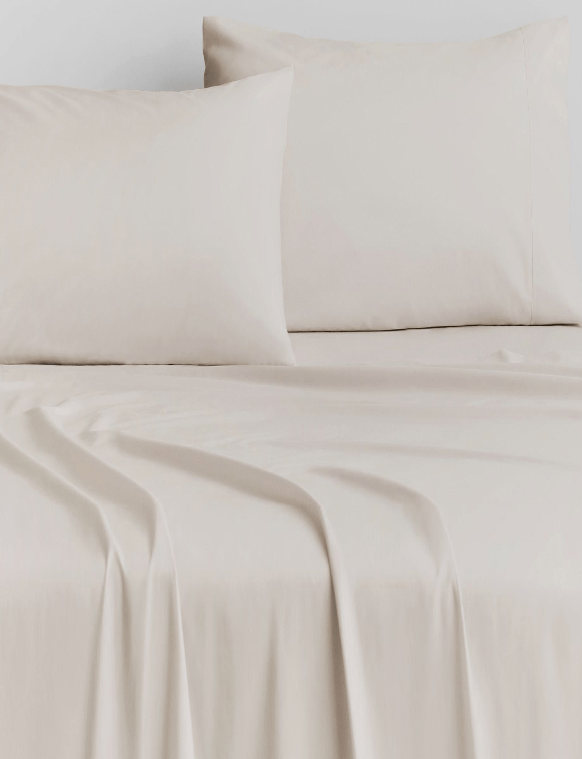 Sheridan 500 TC Cotton Sateen Plain Dyed Super King Fitted Sheet Chalk