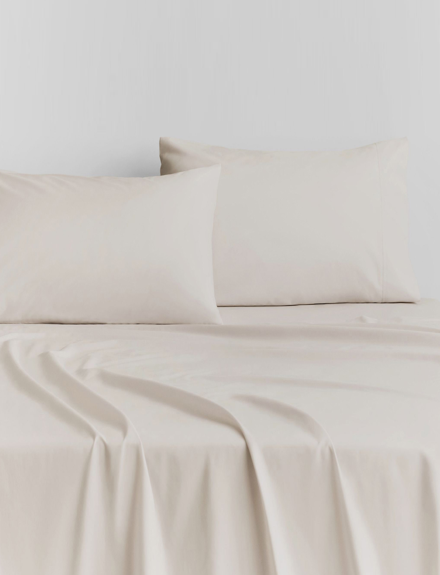 Sheridan 500 TC Cotton Sateen Plain Dyed Super King Flat Sheet Chalk