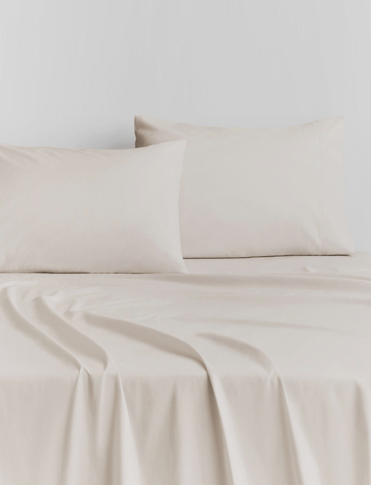 Sheridan 500 TC Cotton Sateen Plain Dyed Super King Duvet Cover Chalk
