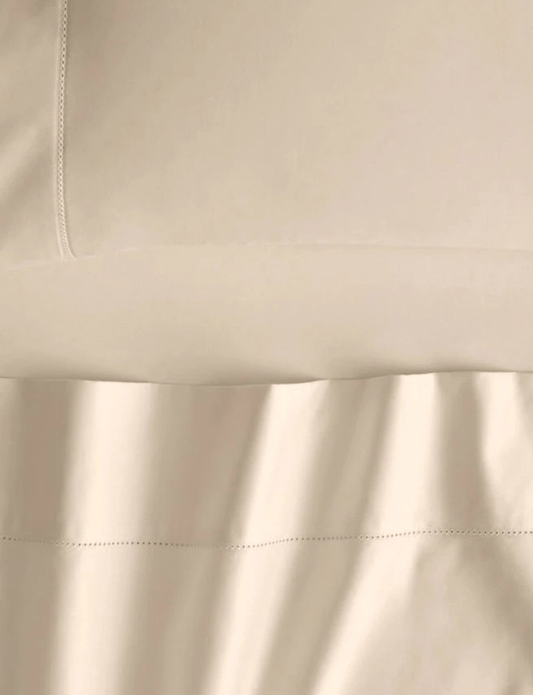 Sheridan 1000 TC Cotton Sateen Plain Dyed Super King Flat Sheet Champagne