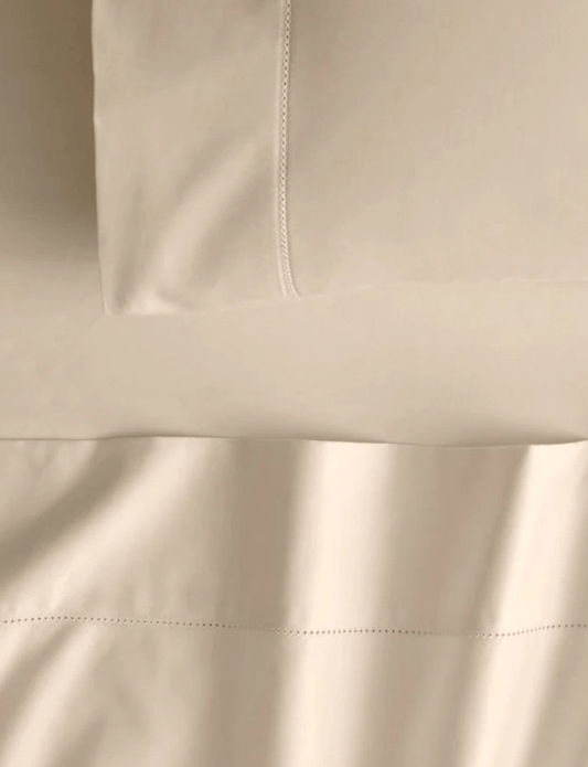Sheridan 1000 TC Cotton Sateen Plain Dyed King Pillowcases Pair Champagne