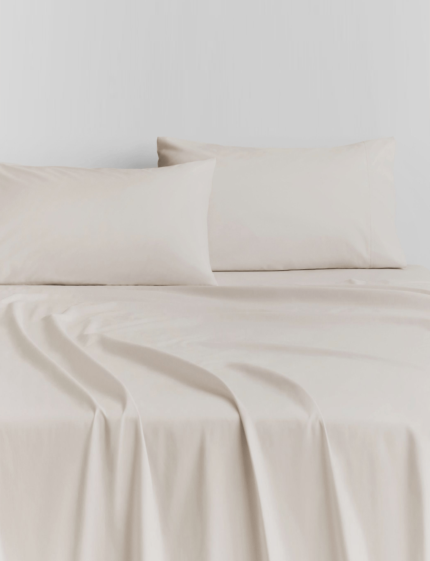 Sheridan 500 TC Cotton Sateen Plain Dyed Emperor Fitted Sheet Chalk