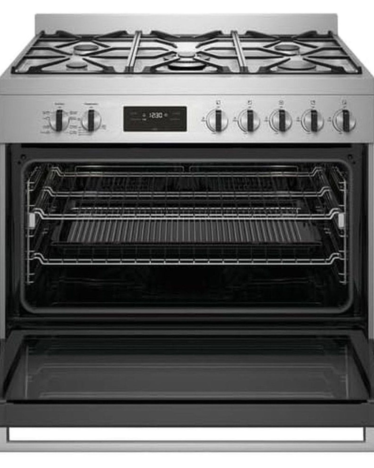 طباخ إلكترولوكس قائم بذاته مع موقد غاز وفرن كهربائي كبير سعة 116 لترًا 90 سم