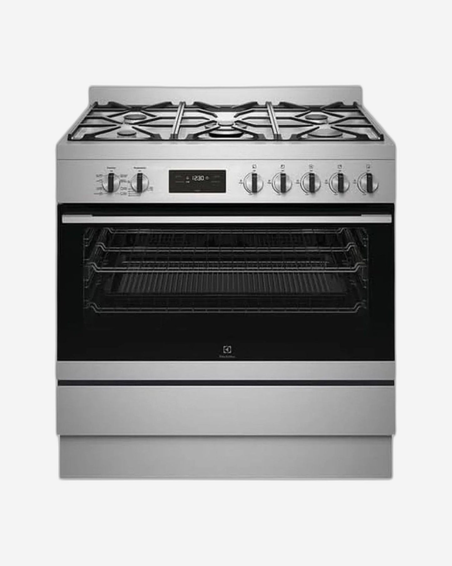 طباخ إلكترولوكس قائم بذاته مع موقد غاز وفرن كهربائي كبير سعة 116 لترًا 90 سم