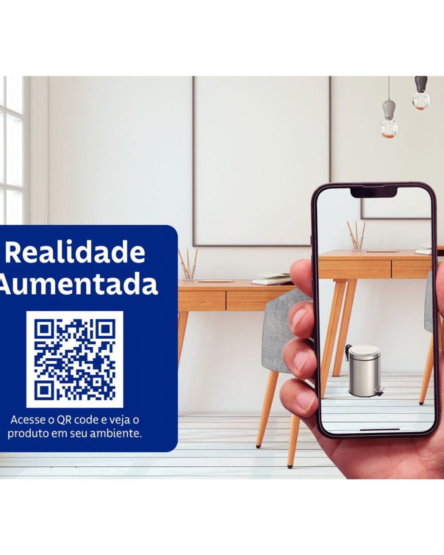 سلة مهملات ترامونتينا البرازيلية المصنوعة من الفولاذ المقاوم للصدأ سعة 5 لترات، مزودة بدواسة وسطح مصقول ودلو داخلي.