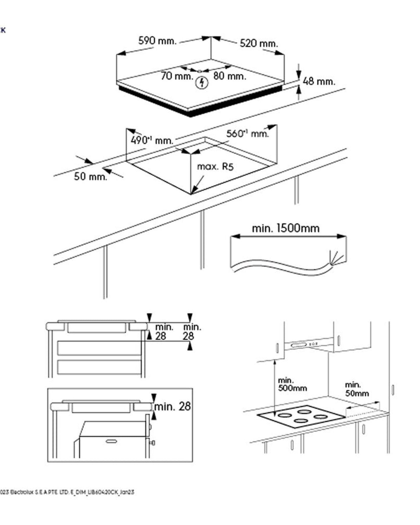 موقد حثي مدمج من إلكترولوكس 60 سم