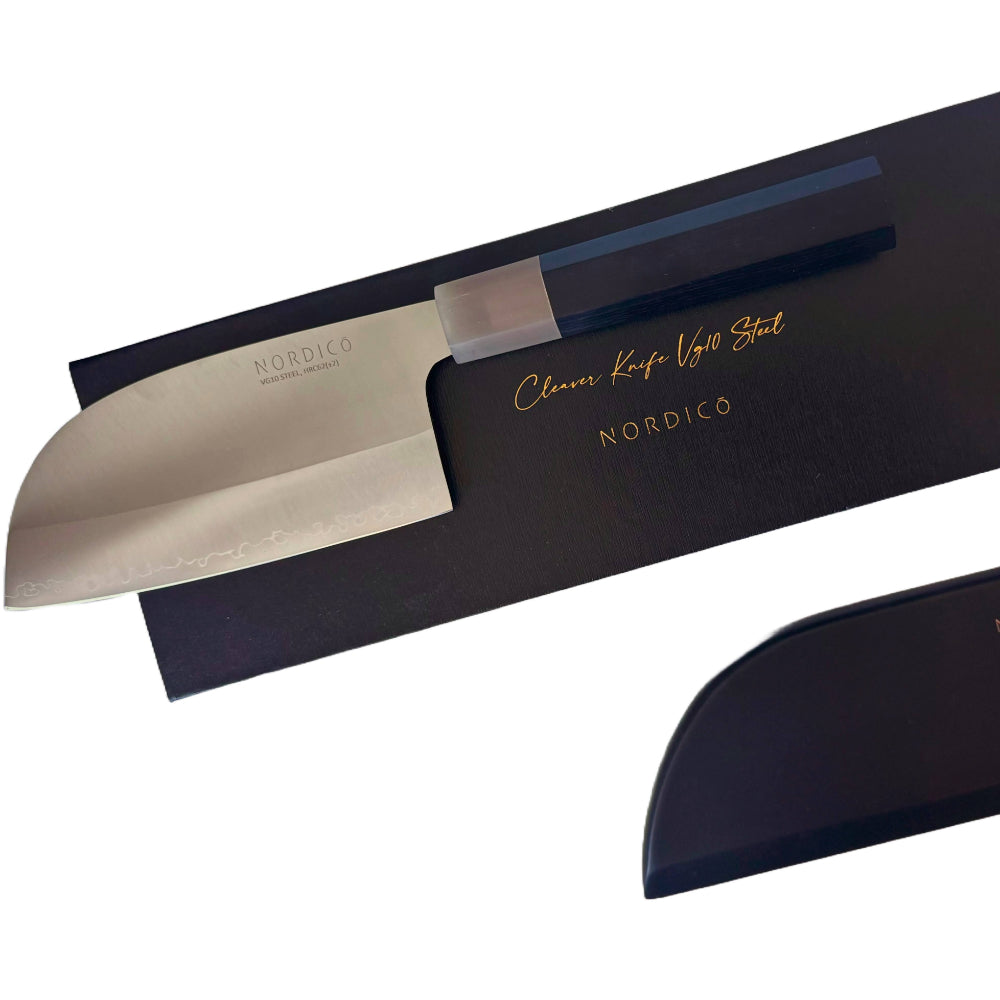 سكين ساطور نورديكو VG-10 ياباني 7 بوصات + غمد خشبي - هدايا