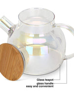 إبريق شاي فيسمان سعة 1000 مل مع مصفاة من الفولاذ المقاوم للصدأ وزجاج مقاوم للحرارة