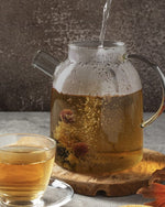 إبريق شاي فيسمان سعة 1800 مل مع مصفاة من الفولاذ المقاوم للصدأ وزجاج مقاوم للحرارة