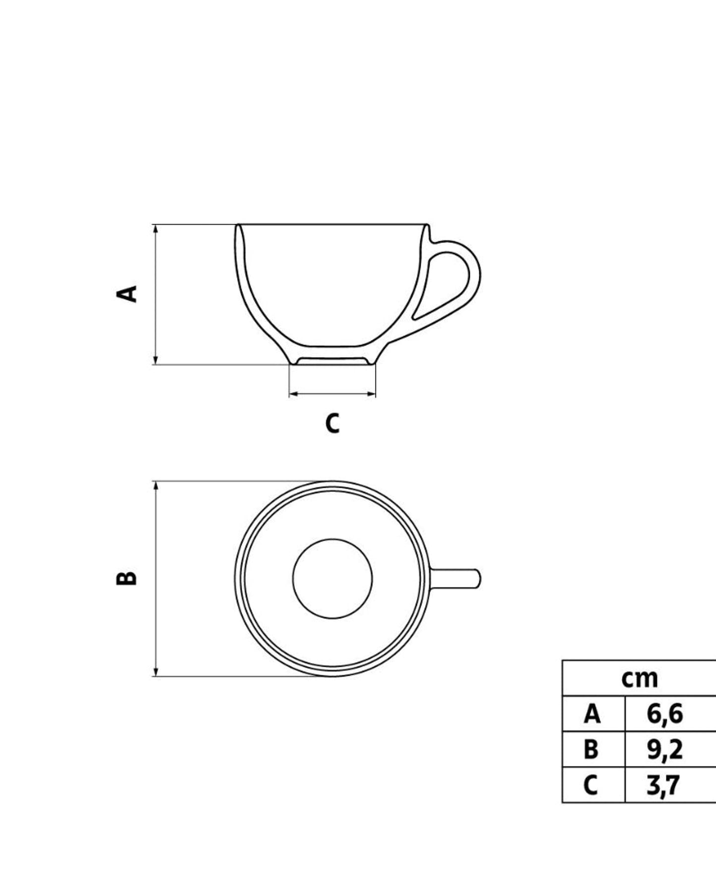 ترامونتينا ماريا أوغوستا كوب شاي بورسلين 250 مل