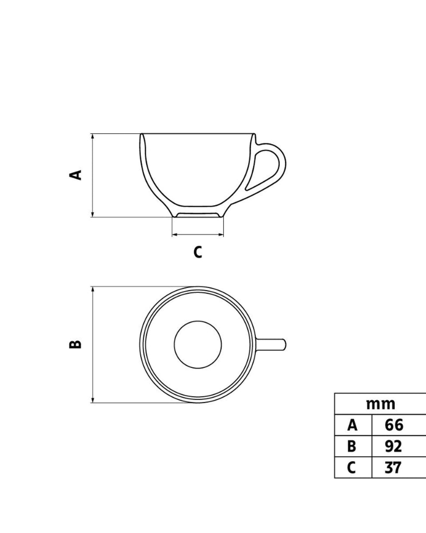 ترامونتينا ماريا أوغوستا كوب شاي بورسلين 250 مل