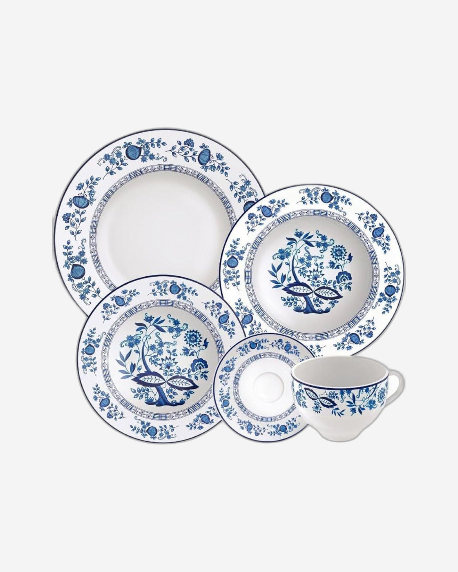 طقم عشاء ترامونتينا برازيل دولسي مزخرف من البورسلين، مكون من 20 قطعة