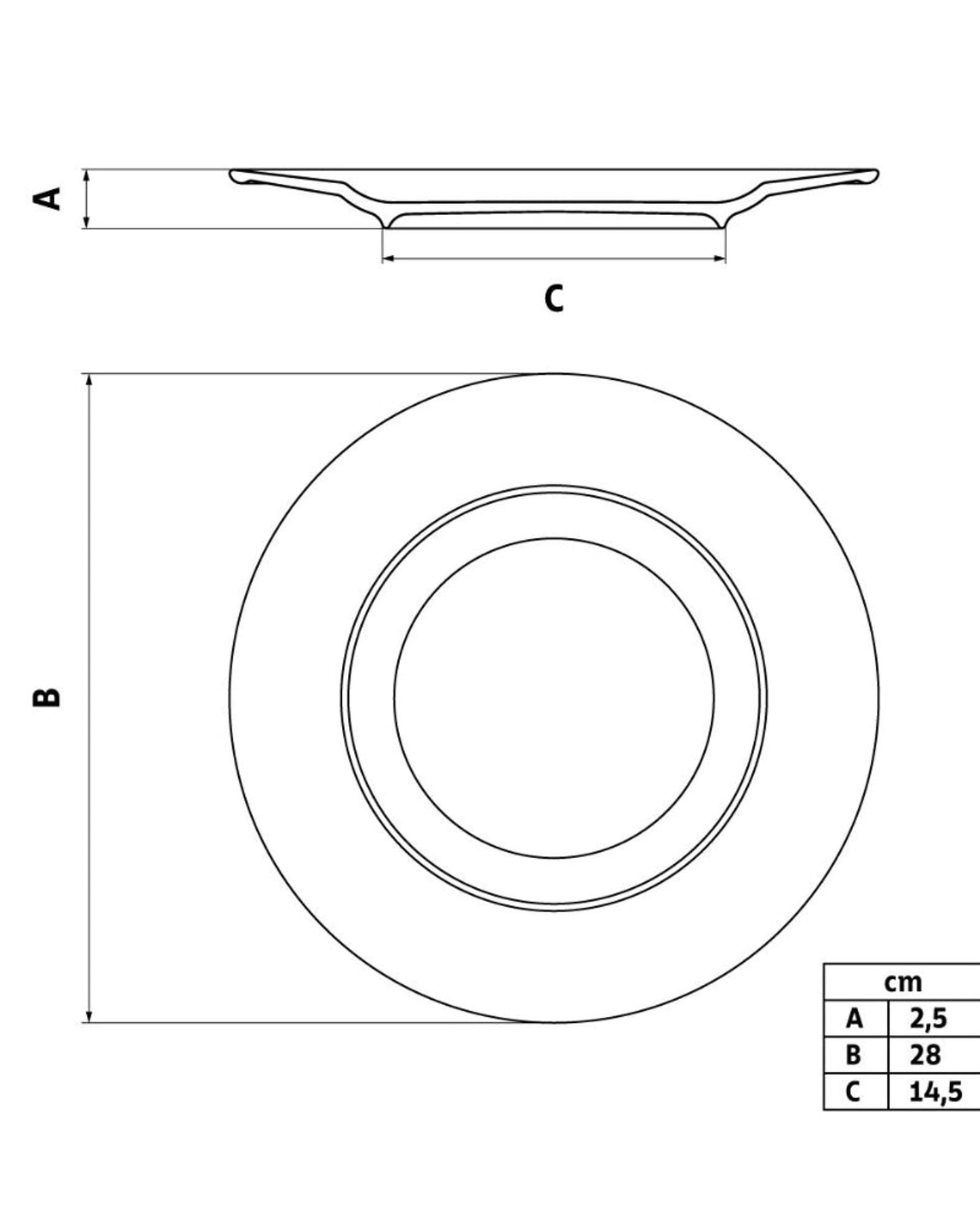 طبق عشاء من البورسلين من ترامونتينا إيلينا، قطره 28 سم