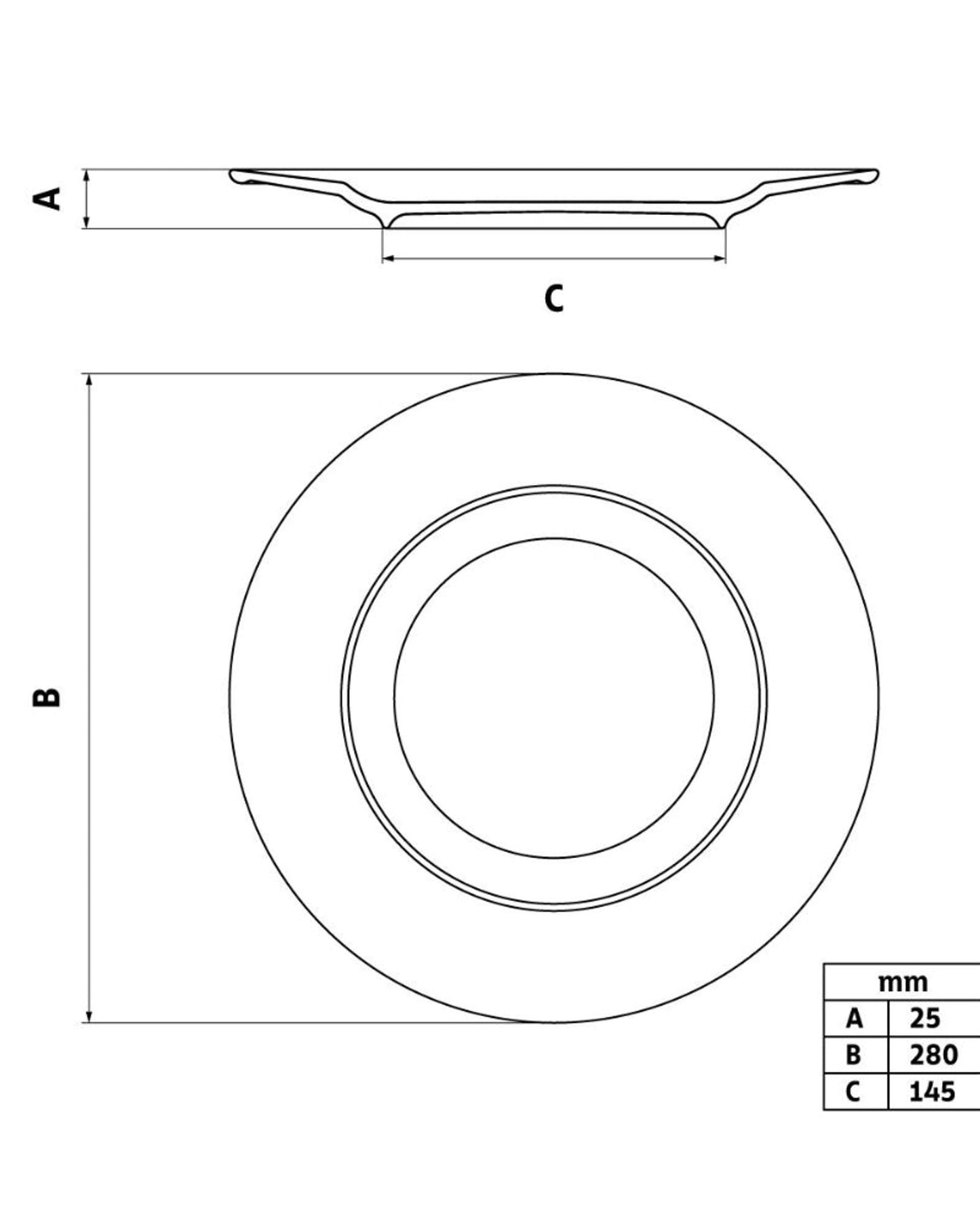 طبق عشاء من البورسلين من ترامونتينا إيلينا، قطره 28 سم